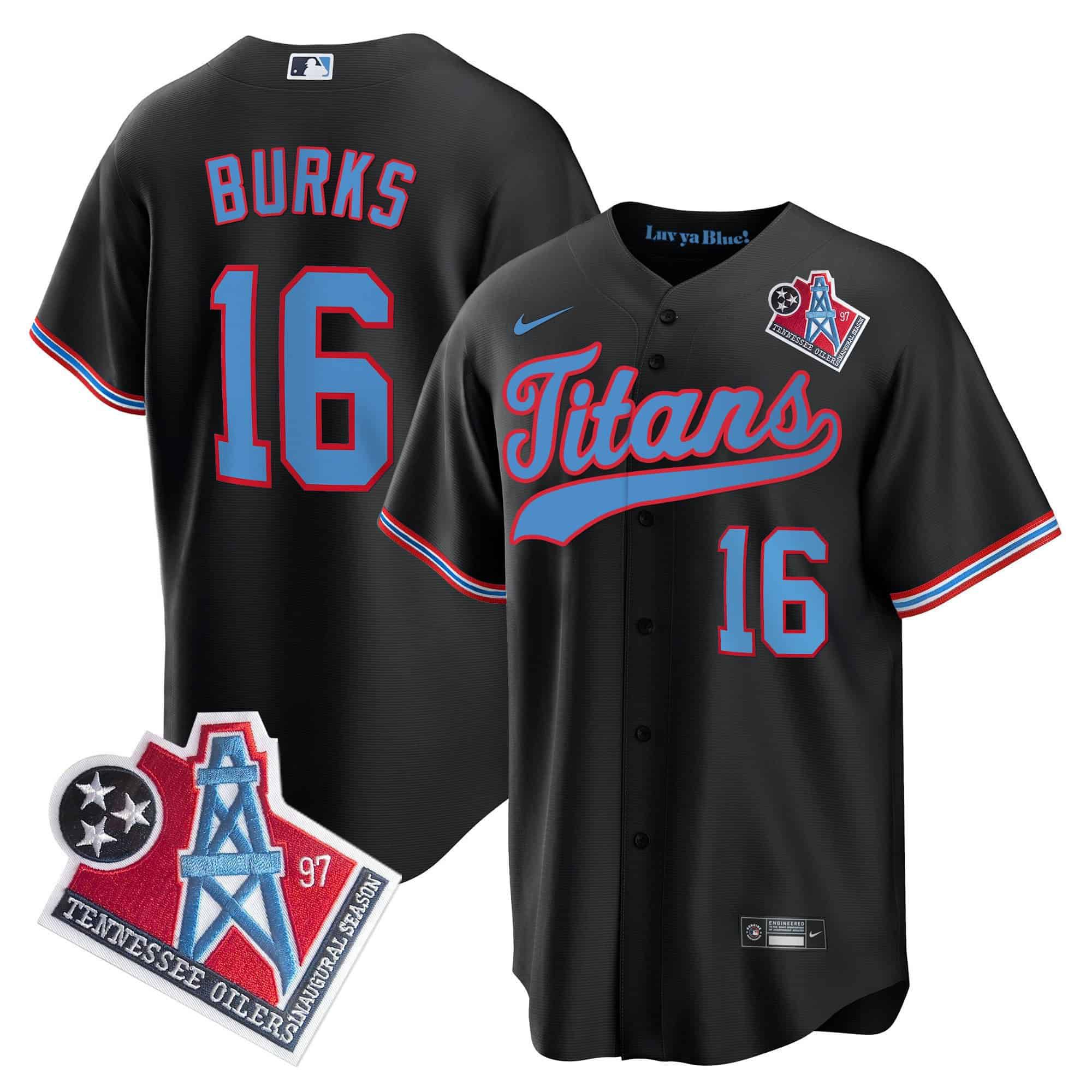 Men Tennessee Titans #16 Burks Black Nike 1997 Throwback Limited Cool Base NFL Jersey